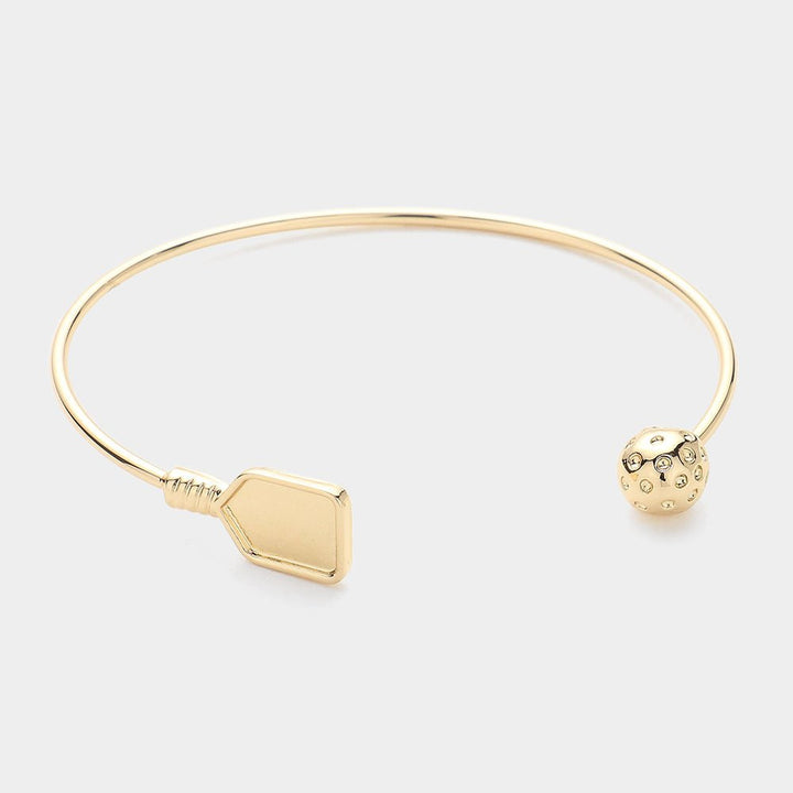 Metal Pickleball Paddle Ball Tip Cuff Bracelet - Pickleball Twist®!